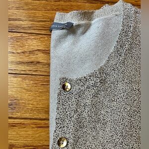 Ann Taylor Gold and Cream Cardigan Set